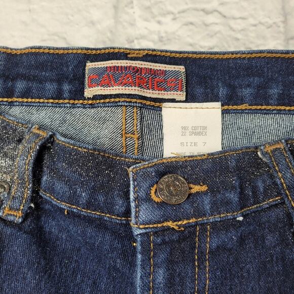 Y2k Dark Wash Glitter Jeans by Z Cavaricci size 7 - Picture 5 of 15